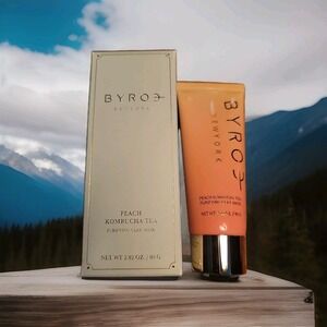 Byroe Teatime Purifying Clay Mask Peach Kombucha Tea 2.8oz Full Sz NEW Fast Ship